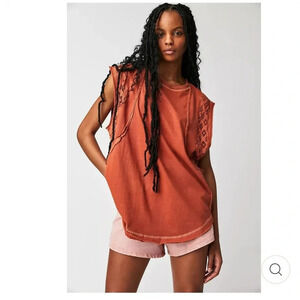 NWOT FREE PEOPLE TABLE FOR TWO TEE TUNIC TOP
